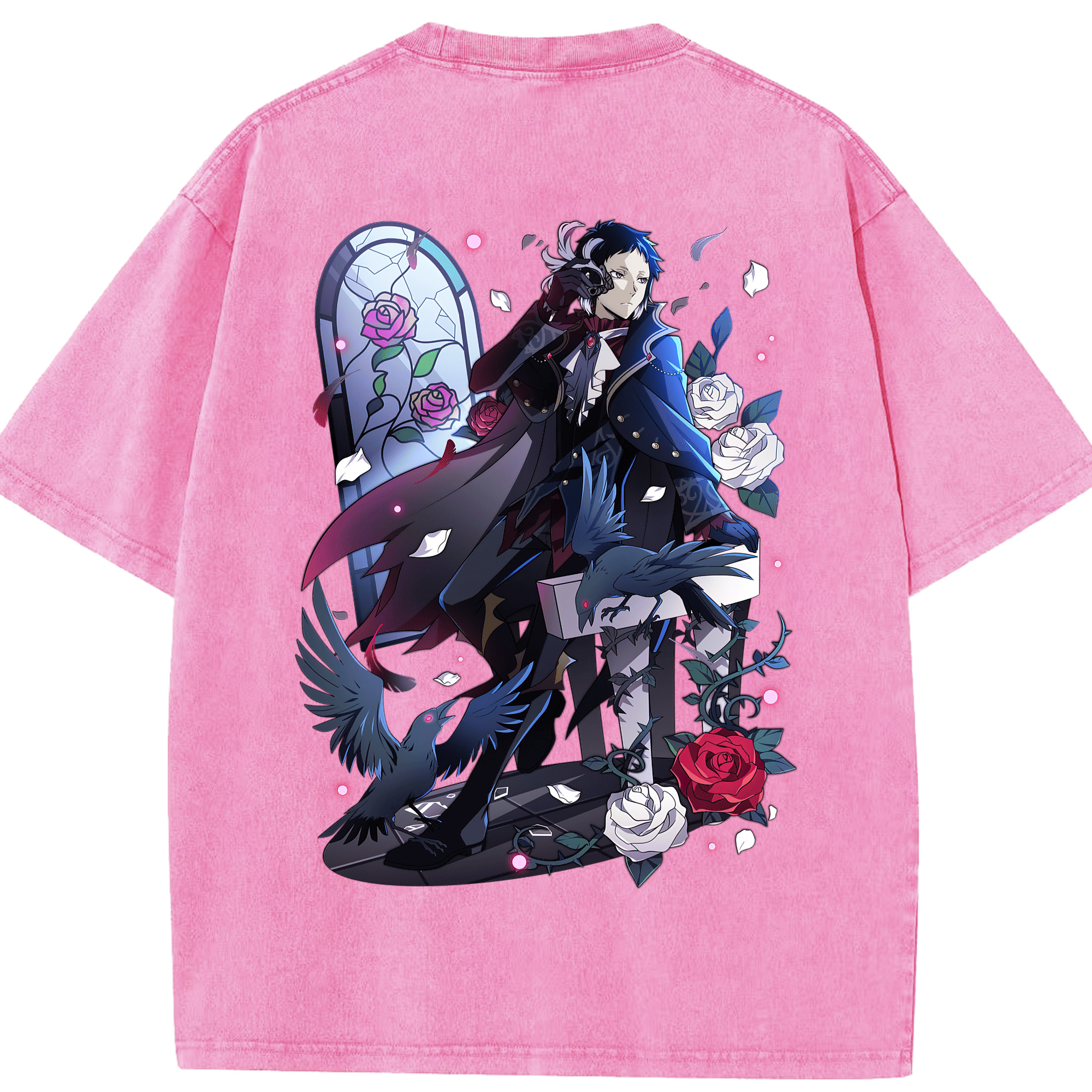 （画像用） 文豪ストレイドッグス Bungo Stray Dogs 綿100% ヴィンテージ風 半袖Tシャツ（背面プリント）
